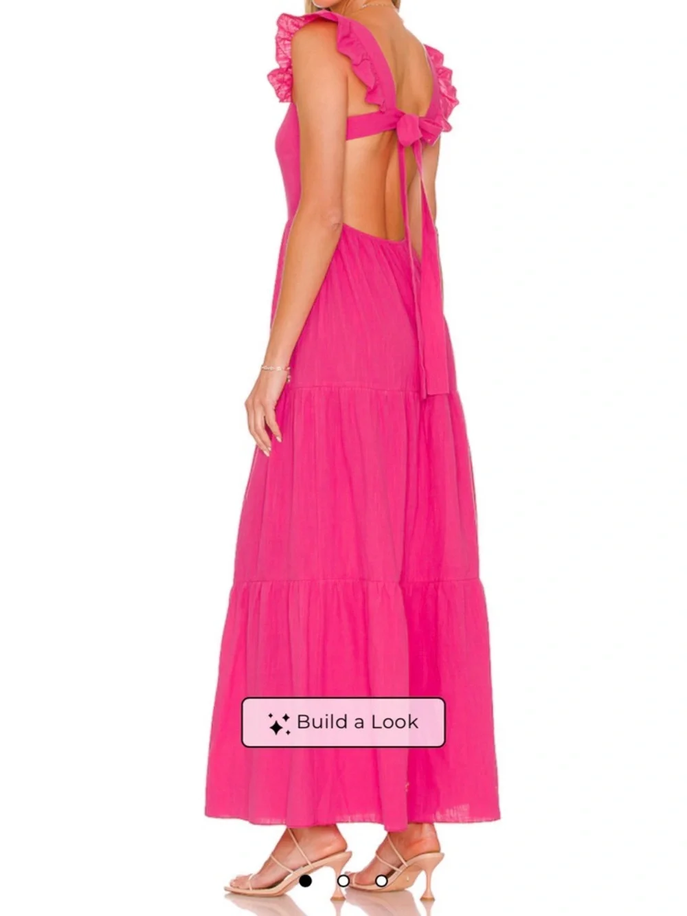 Pink Square-Neck Tiered Maxi Dress - Picture 4 of 4